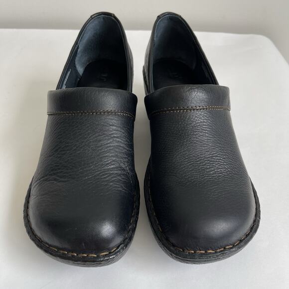 Born Black Leather Slip On Mule Clogs Shoes Women's EU 40 - US 8.5 M/W - Picture 2 of 11